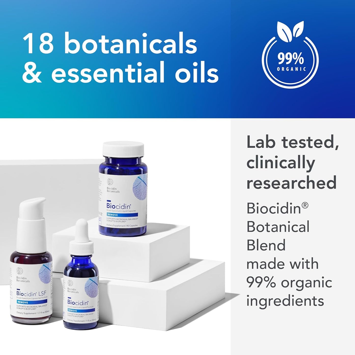 Biocidin Capsules - Biofilm Disruptor - Supports Gut Detox Cleanse, Healthy Microbial Balance, Immune Function & Gut Health - Professional-Grade Herbal Supplement with 18 Botanicals (90 Capsules)
